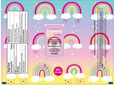 Label Image (You Are My Sunshine Antibacterial Hand Wipe Watermelon Scented 50 60 Pcs 75vv)